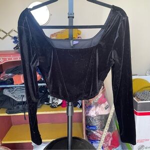 Elegant Black Velvet Women's Top